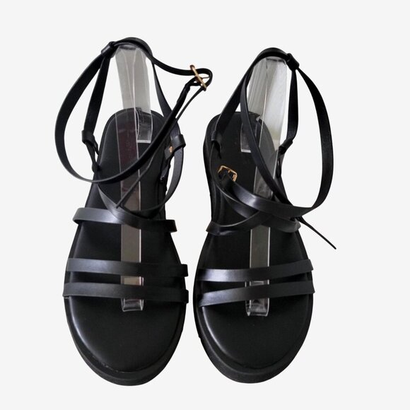 Truffle Collection/ Asos  Ankle Strap Sandals in Black UK6/ US 8- 8.5 - Picture 1 of 7